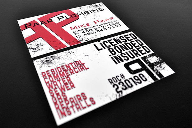 PAAR Plumbing Matte Full Color 2 Sided Business Cards